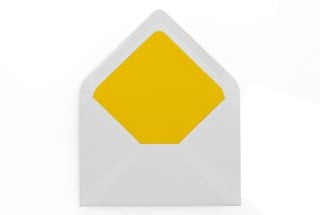 Enveloppes DIN C6, blanches avec doublure jaune