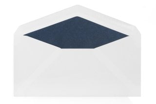 Enveloppes DIN long, Blanc avec doublure intérieure bleu foncé