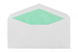 Enveloppes DIN long, Blanc avec intérieur turquoise