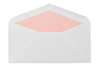 Enveloppes DIN long, Blanc avec intérieur rose