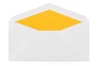 Enveloppes DIN long, Blanc avec intérieur jaune