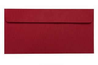 Enveloppes DIN long adhésives, rouge foncé