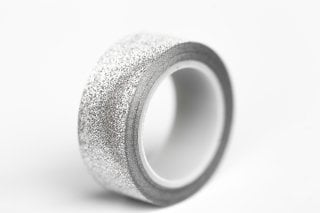 Ruban adhésif pailleté argent, 9m de long, 15mm de large