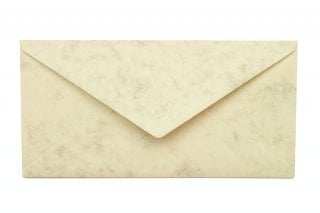Enveloppes DIN long, marbrées Crème
