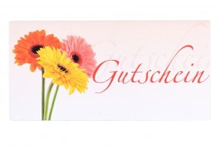 Enveloppes DIN long, impression fleurs, bon cadeau