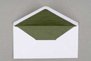 Enveloppes DIN long, Blanc avec intérieur vert