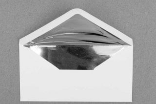Enveloppes DIN long, Blanc avec intérieur argenté
