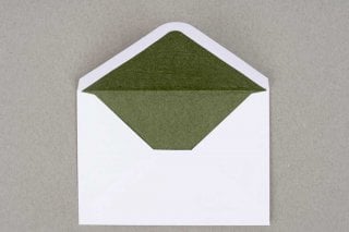 Enveloppes DIN C6, blanches avec doublure verte