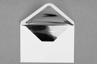 Enveloppes DIN C6, blanches avec doublure argentée