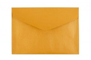 Enveloppes DIN C6 autocollantes à rabat pointu, or