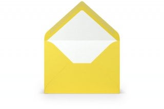 Enveloppes DIN B6, doublées jaunes