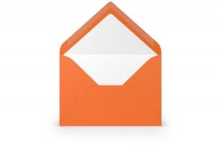 Enveloppes DIN B6, doublées d'orange
