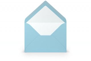 Enveloppes DIN B6, doublées bleu clair