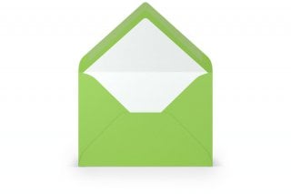 Enveloppes DIN B6, doublées vert clair